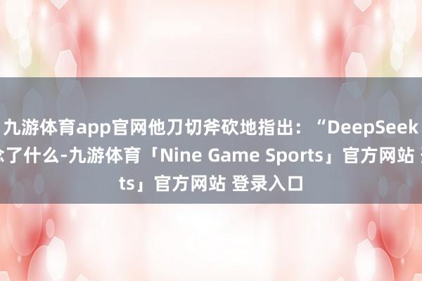 九游体育app官网他刀切斧砍地指出：“DeepSeek他们作念了什么-九游体育「Nine Game Sports」官方网站 登录入口