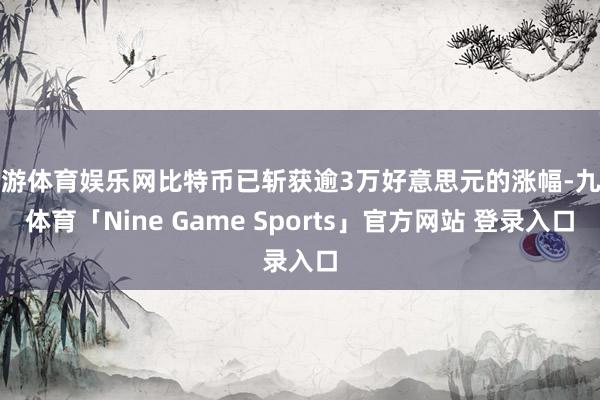 九游体育娱乐网比特币已斩获逾3万好意思元的涨幅-九游体育「Nine Game Sports」官方网站 登录入口